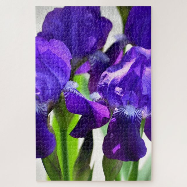 Lila Iris-Blume Puzzle (Vertikal)