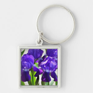 Lila Iris-Blume Schlüsselanhänger