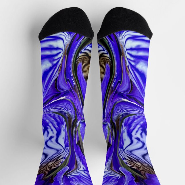 Lila Iris-Blume Socken (Oben)