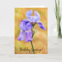 Lila Iris Blume Spring Blume Geburtstagkarte