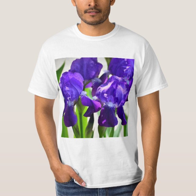 Lila Iris-Blume T-Shirt (Vorderseite)