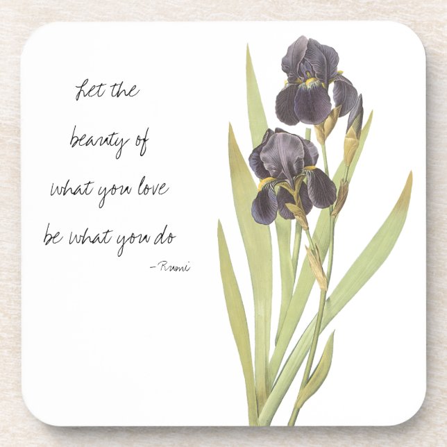 Lila Iris-Blume Untersetzer (Vorderseite)