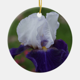Lila Iris Blume Weihnachtsfeier Keramikornament