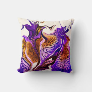Lila Iris Blume Wirbel / 1974 / Kissen