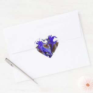 Lila Iris Blume Wirbel Herz-Aufkleber