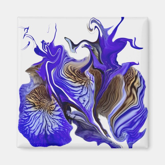 Lila Iris Blume Wirbel Magnet (Vorne)
