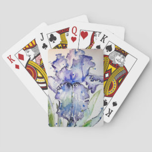 Lila-Iris-Blumen-Aquarell-Kartenspiel-Set Spielkarten