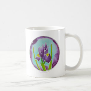 Lila Iris-Blumen-Batik-Kunst Kaffeetasse