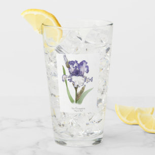 Lila Iris-Blumen-botanische Kunst Glas