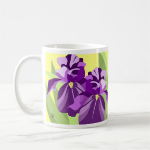 Lila Iris-Blumen-Design Kaffeetasse