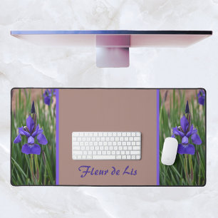 Lila Iris Botanical Floral Schreibtischunterlage