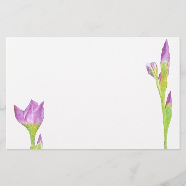 Lila Iris Briefpapier (Vorderseite)