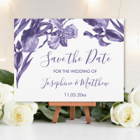 Lila Iris Floral Save the Date