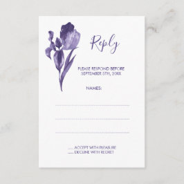 Lila Iris Floral Wedding Repair Cards RSVP Karte
