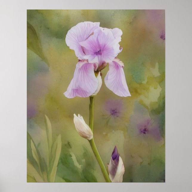 Lila Iris Garden Art Blume Blumenkronen Poster (Vorne)