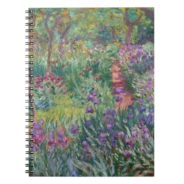 Lila Iris Garden Impressionist Notebook Notizblock (Vorderseite)