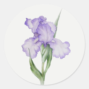 Lila Iris-Garten-Blumen-Blumenkunst Runder Aufkleber