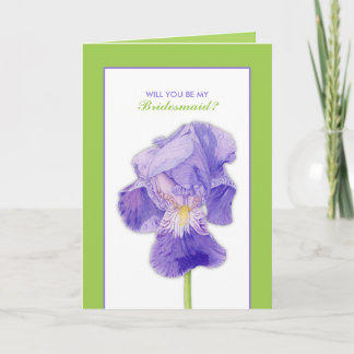 Lila Iris grün wird meine Bridesmaid-Karte sein Einladung