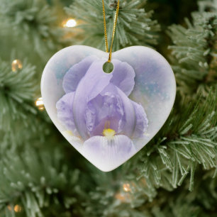 Lila Iris Heart Ornament