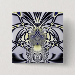Lila Iris Heilige Geometrie Fraktal-Kunst Button