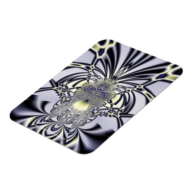Lila Iris Heilige Geometrie Fraktal-Kunst Magnet (Linke Seite)