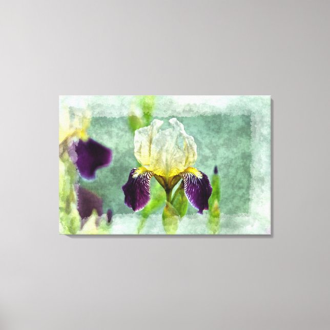 Lila Iris Impressionistin Blumenmalerei Art Leinwanddruck (Vorderseite)
