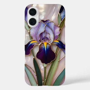 Lila Iris iPhone-Hülle Buntglas Elegant iPhone 16 Hülle