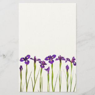 Lila Iris - Iris-Blume kundengebundene Schablone Briefpapier