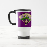 Lila Iris-japanische Fan-Entwurfs-Reise-Tasse