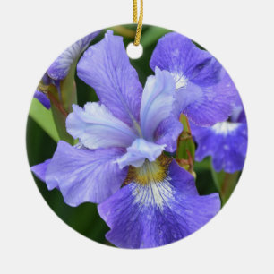 Lila Iris Keramik Ornament