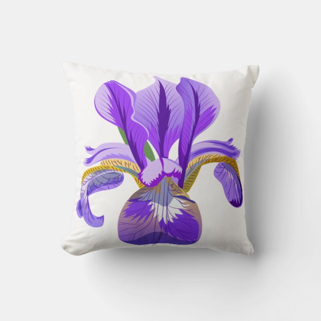 Lila Iris-Kissen Kissen (Vorderseite)