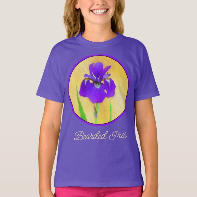 Lila Iris-Malerei - Original Blume Art T - Shirt (Vorderseite)