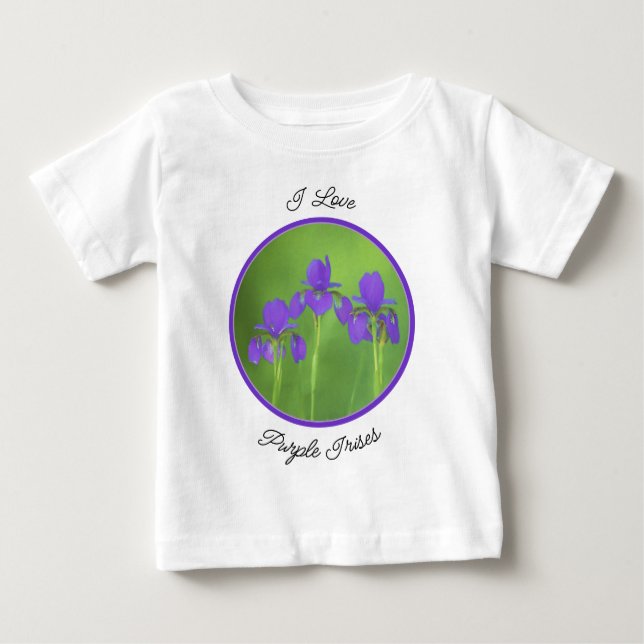 Lila Iris-Malerei - Original Blume Kunst Baby T-shirt (Vorderseite)