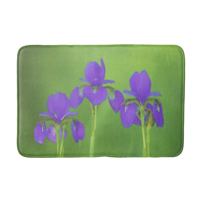 Lila Iris-Malerei - Original Blume Kunst Badematte (Vorderseite)
