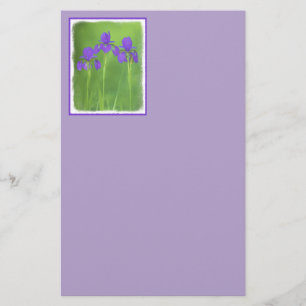 Lila Iris-Malerei - Original Blume Kunst Briefpapier