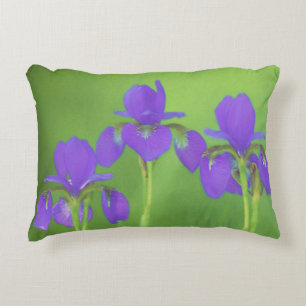 Lila Iris-Malerei - Original Blume Kunst Dekokissen