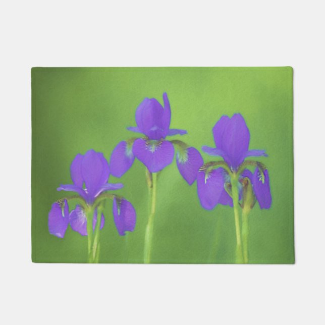 Lila Iris-Malerei - Original Blume Kunst Fußmatte (Vorderseite)