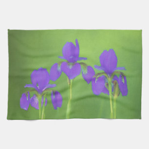 Lila Iris-Malerei - Original Blume Kunst Handtuch