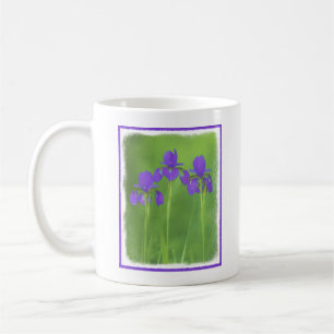 Lila Iris-Malerei - Original Blume Kunst Kaffeetasse