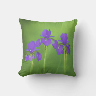 Lila Iris-Malerei - Original Blume Kunst Kissen