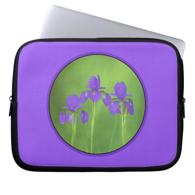 Lila Iris-Malerei - Original Blume Kunst Laptopschutzhülle (Vorderseite)
