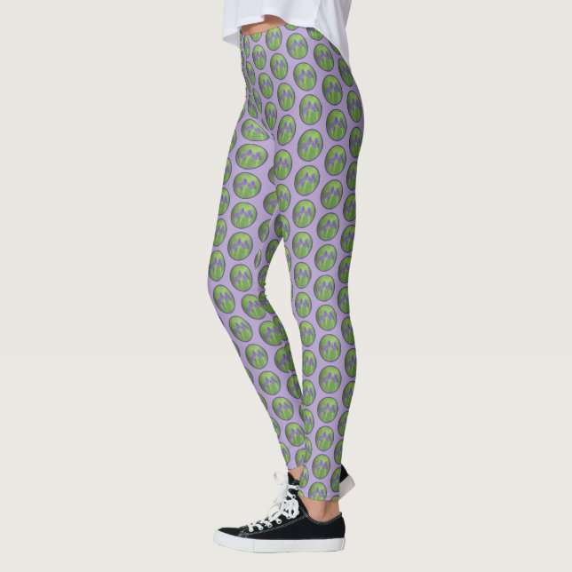 Lila Iris-Malerei - Original Blume Kunst Leggings (Links)