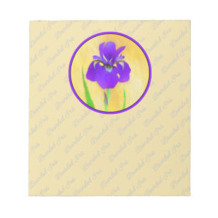 Lila Iris-Malerei - Original Blume Kunst Notizblock