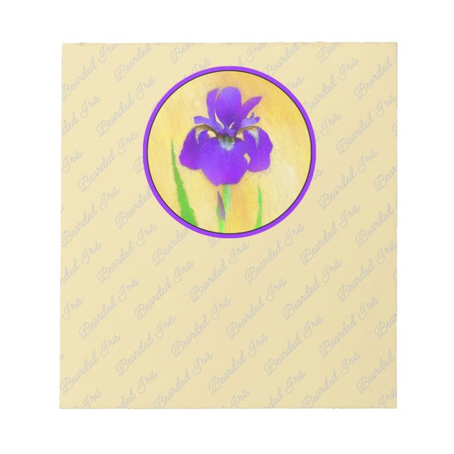 Lila Iris-Malerei - Original Blume Kunst Notizblock (Vorderseite)
