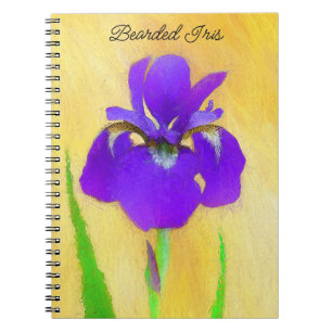 Lila Iris-Malerei - Original Blume Kunst Notizblock