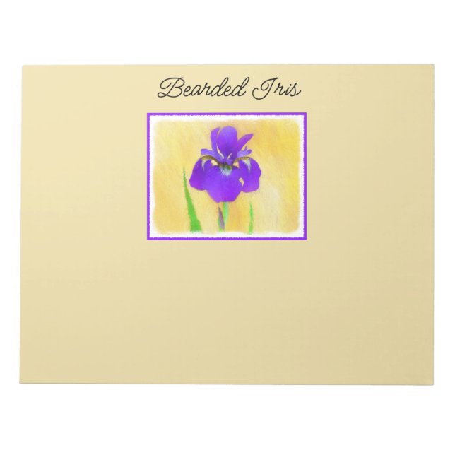 Lila Iris-Malerei - Original Blume Kunst Notizblock (Vorderseite)