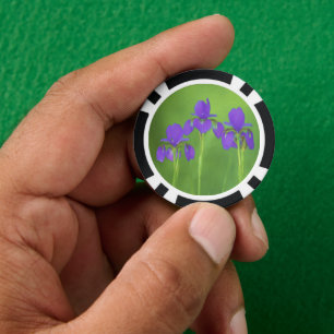 Lila Iris-Malerei - Original Blume Kunst Pokerchips