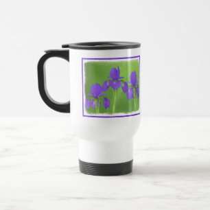 Lila Iris-Malerei - Original Blume Kunst Reisebecher