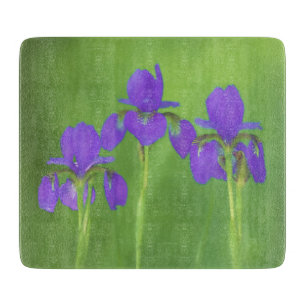 Lila Iris-Malerei - Original Blume Kunst Schneidebrett