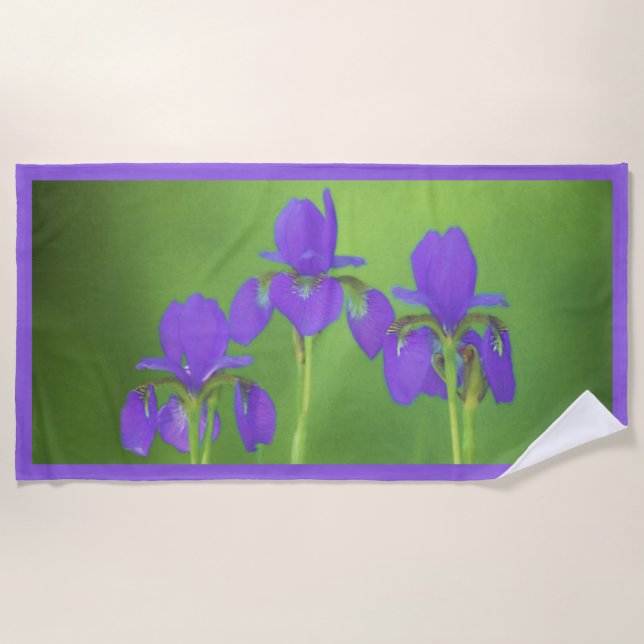 Lila Iris-Malerei - Original Blume Kunst Strandtuch (Vorderseite)